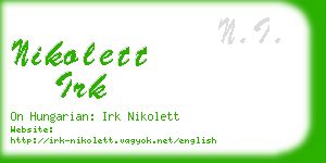 nikolett irk business card